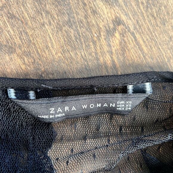 ZARA Black Sheer Blouse - Picture 8 of 13